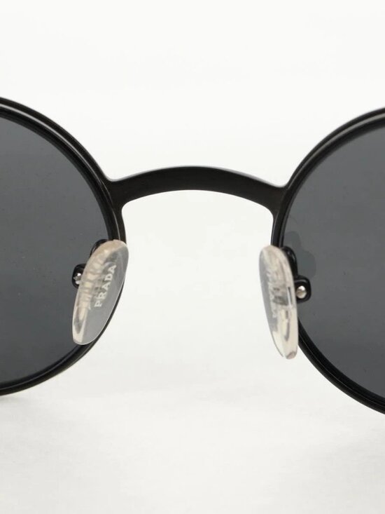 PRADA Sunglasses metal Black SPR511 Auth main image 8